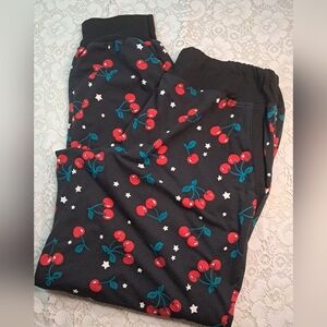 EUC PJ lounge wear sweatpants cherry pattern